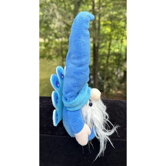 Hug Feel The Love Plush Gnome Blue Peacock Plush Stuffy -S46 - Picture 5 of 8